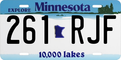 MN license plate 261RJF
