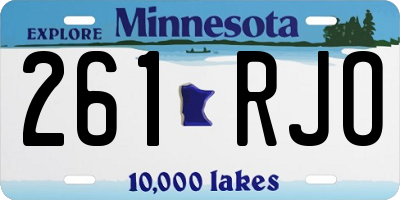 MN license plate 261RJO