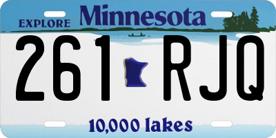 MN license plate 261RJQ
