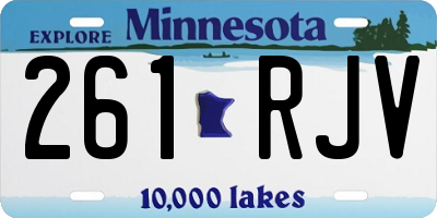 MN license plate 261RJV