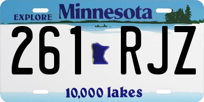 MN license plate 261RJZ