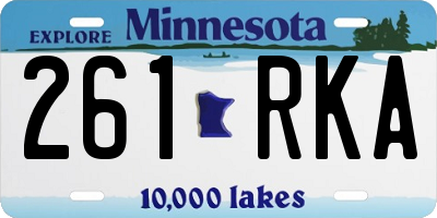 MN license plate 261RKA