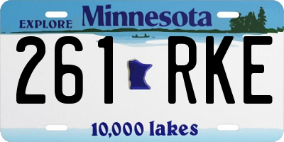 MN license plate 261RKE
