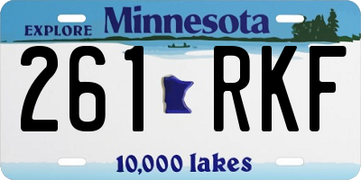 MN license plate 261RKF