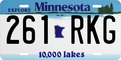 MN license plate 261RKG