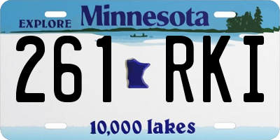 MN license plate 261RKI