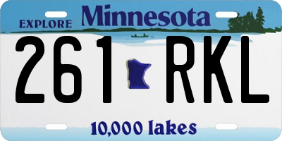 MN license plate 261RKL