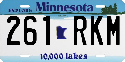 MN license plate 261RKM