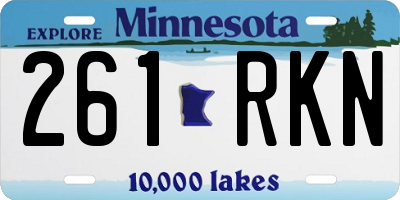 MN license plate 261RKN