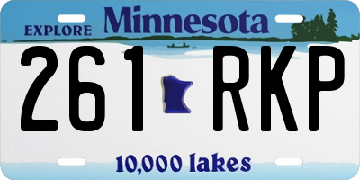 MN license plate 261RKP