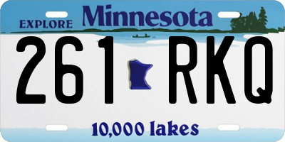 MN license plate 261RKQ