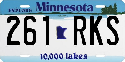 MN license plate 261RKS