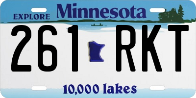 MN license plate 261RKT