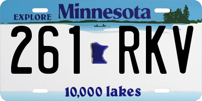 MN license plate 261RKV
