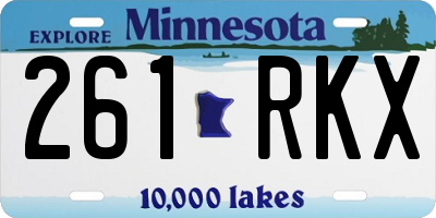 MN license plate 261RKX
