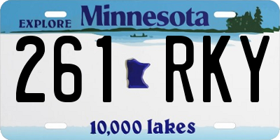 MN license plate 261RKY