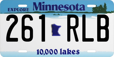 MN license plate 261RLB