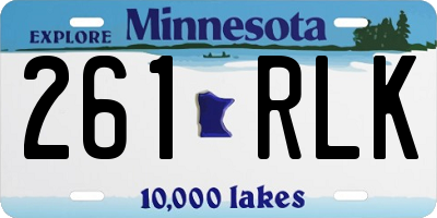 MN license plate 261RLK