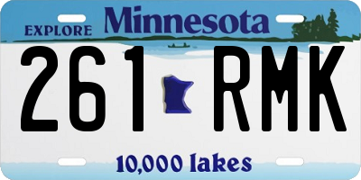 MN license plate 261RMK