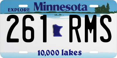 MN license plate 261RMS