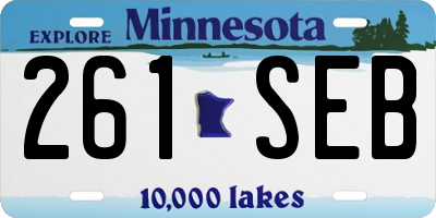 MN license plate 261SEB