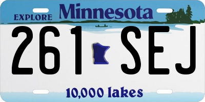 MN license plate 261SEJ
