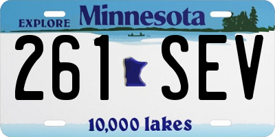 MN license plate 261SEV