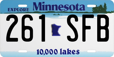 MN license plate 261SFB