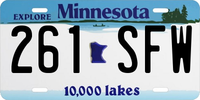 MN license plate 261SFW