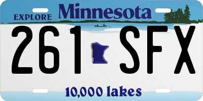 MN license plate 261SFX