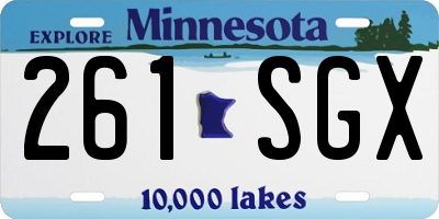 MN license plate 261SGX