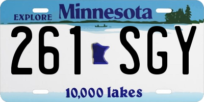 MN license plate 261SGY
