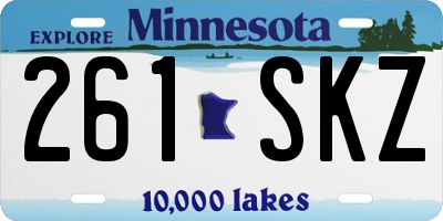 MN license plate 261SKZ