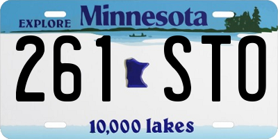 MN license plate 261STO