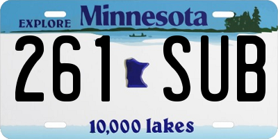 MN license plate 261SUB