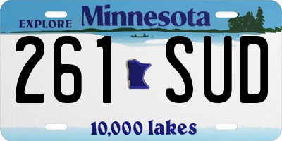 MN license plate 261SUD