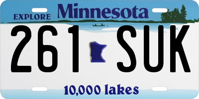MN license plate 261SUK