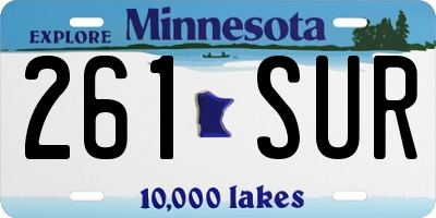 MN license plate 261SUR