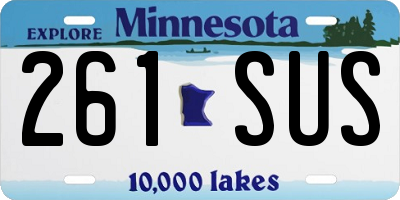 MN license plate 261SUS