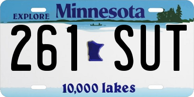 MN license plate 261SUT