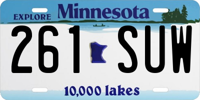 MN license plate 261SUW