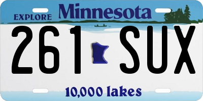 MN license plate 261SUX