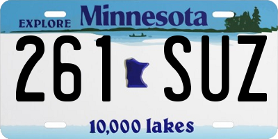 MN license plate 261SUZ
