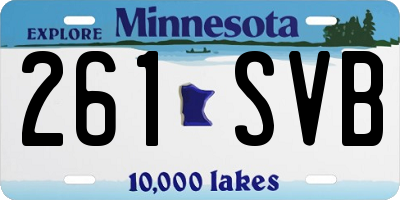 MN license plate 261SVB
