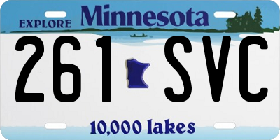 MN license plate 261SVC