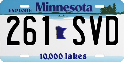 MN license plate 261SVD
