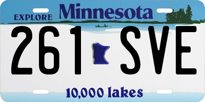 MN license plate 261SVE