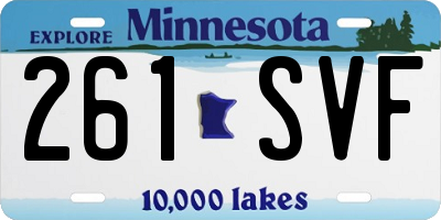 MN license plate 261SVF