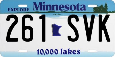MN license plate 261SVK