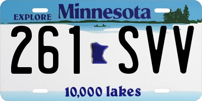 MN license plate 261SVV